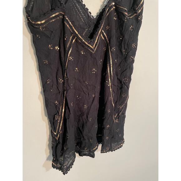 Free People Chloe Embroidered Slip Mini Dress in Black Size XS - Picture 8 of 10